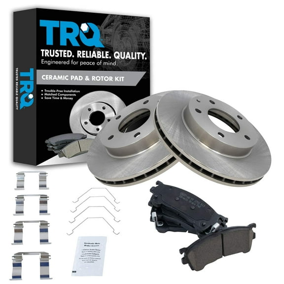 TRQ Front Brake Pad & Rotor Kit Brake Pads Brake Rotor Ceramic Fits Select 1993-1997 Ford Probe 1994-2002 Mazda 626 MX-6