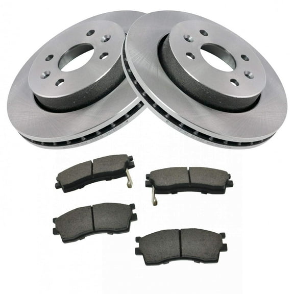 TRQ Front Brake Pad & Rotor Kit Brake Pads Brake Rotor Ceramic Fits Select 2001 Kia Sephia 2001-2004 Spectra