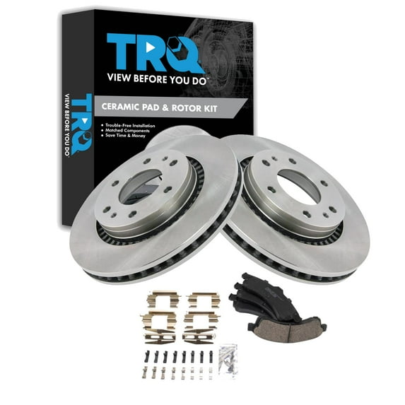 TRQ Front Brake Pad & Rotor Kit Brake Pads Brake Rotor Ceramic Fits Select 2006 Isuzu Ascender