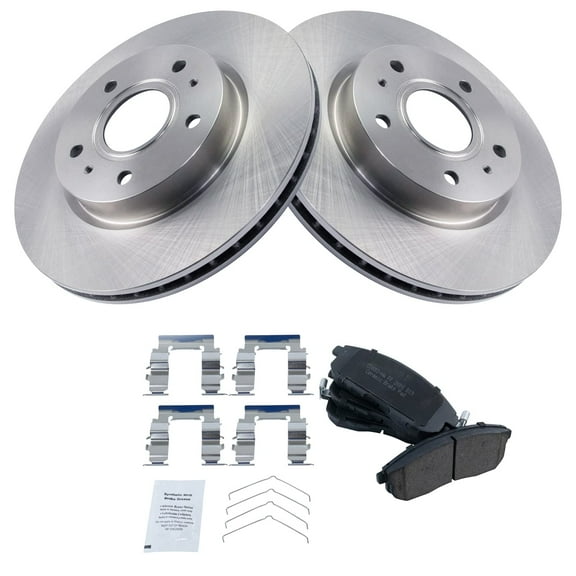 TRQ Front Brake Pad & Rotor Kit Brake Pads Brake Rotor Ceramic Fits Select 2007-2008 Suzuki SX4