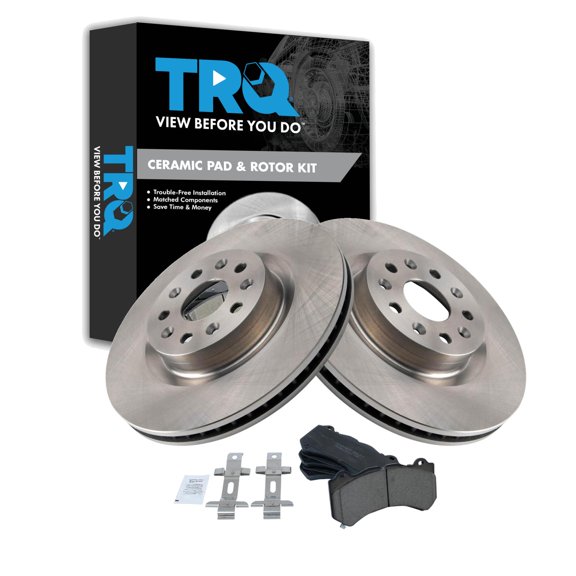 TRQ Front Brake Pad & Rotor Kit Brake Pads Brake Rotor Ceramic Fits Select 2016-2020 Chevrolet Camaro