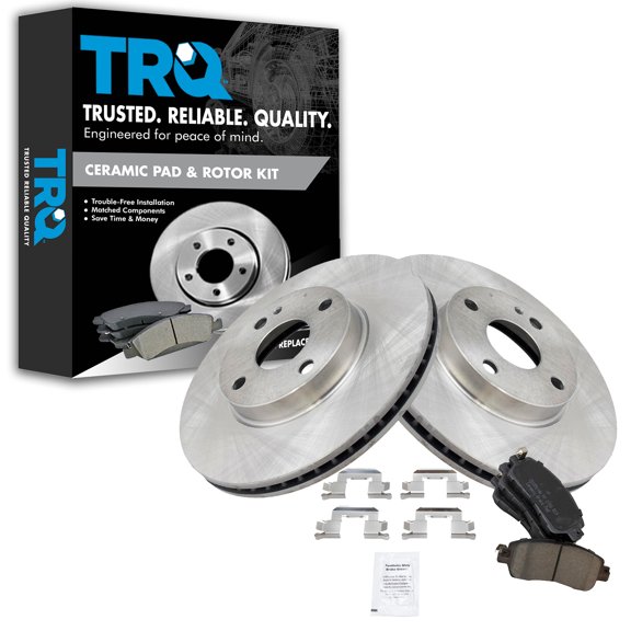 TRQ Front Brake Pad & Rotor Kit Brake Pads Brake Rotor Ceramic Fits Select 2016 Scion iA 2019-2020 Toyota Yaris 2017-2018 Yaris iA