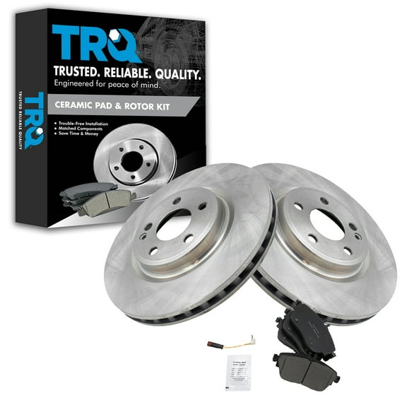 TRQ Front Brake Pad & Rotor Kit Brake Pads Brake Rotor Ceramic Fits Select 2017-2018 INFINITI QX30 2014-2019 Mercedes-Benz CLA250 2015-2019 GLA250
