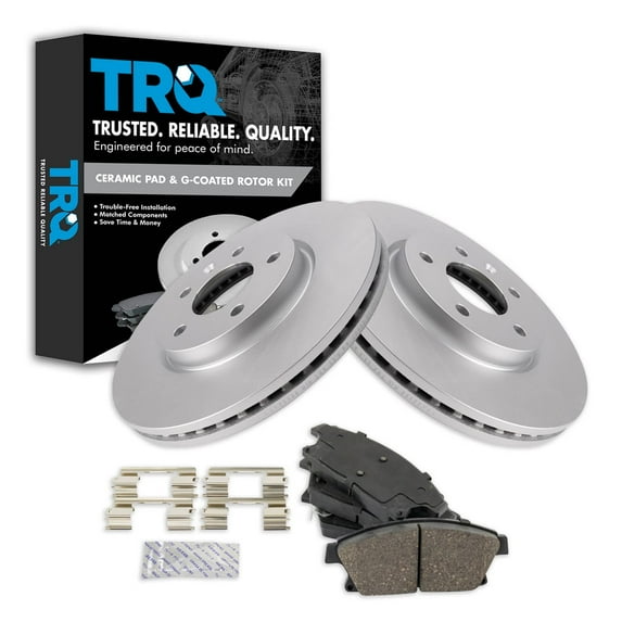 TRQ Front Brake Pad & Rotor Kit Brake Pads Brake Rotor Ceramic Premium G-Coated Fits Select 2012-2017 Buick Verano 2014-2015 Chevrolet Cruze 2011-2015 Volt