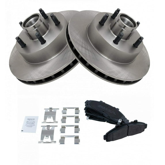 TRQ Front Brake Pad & Rotor Kit Brake Pads Brake Rotor Semi-Metallic Fits Select 1995-1997 Ford Ranger Mazda B2300 1995-1996 B3000 B4000