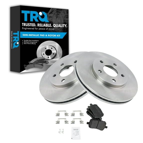 TRQ Front Brake Pad & Rotor Kit Brake Pads Brake Rotor Semi-Metallic Fits Select 2007-2008 Chevrolet Malibu 2007 Pontiac G6