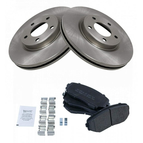 TRQ Front Brake Pad & Rotor Kit Brake Pads Brake Rotor Semi-Metallic Fits Select 2007-2009 Ford Edge Lincoln MKX