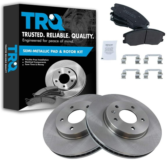 TRQ Front Brake Pad & Rotor Kit Brake Pads Brake Rotor Semi-Metallic Fits Select 2012-2015 Chevrolet Captiva Sport 2007-2009 Equinox Pontiac Torrent 2008-2010 Saturn Vue Suzuki XL-7