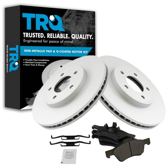 TRQ Front Brake Pad & Rotor Kit Brake Pads Brake Rotor Semi-Metallic Premium G-Coated Fits Select 2005-2012 Ford Escape 2005-2011 Mazda Tribute 2005-2010 Mercury Mariner