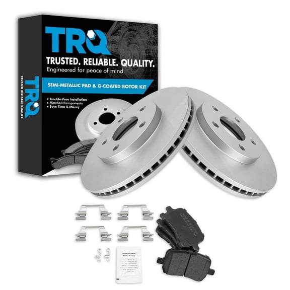 TRQ Front Brake Pad & Rotor Kit Brake Pads Brake Rotor Semi-Metallic Premium G-Coated Fits Select 2006-2011 Chevrolet HHR