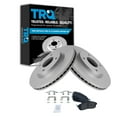 thumbnail image 1 of TRQ Front Brake Pad & Rotor Kit Brake Pads Brake Rotor Semi-Metallic Premium G-Coated Fits Select 2009-2014 Nissan Cube 2007-2012 Sentra Versa, 1 of 6