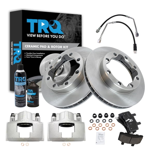 TRQ Front Brake Pad & Rotor Kit Ceramic Fits 1995-1999 Chevrolet K1500 Suburban 1988-1996 K2500 GMC