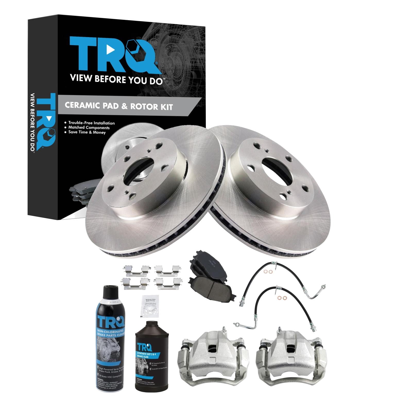 TRQ Front Brake Pad & Rotor Kit Ceramic Fits 2005-2015 Toyota Tacoma ...