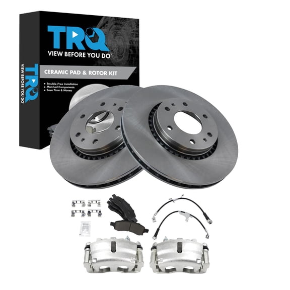 TRQ Front Brake Pad & Rotor Kit Ceramic Fits 2006-2007 Buick Rainier 2006-2008 Chevrolet Trailblazer 2006 Trailblazer EXT 2006-2009 GMC Envoy Envoy XL Saab 9-7x