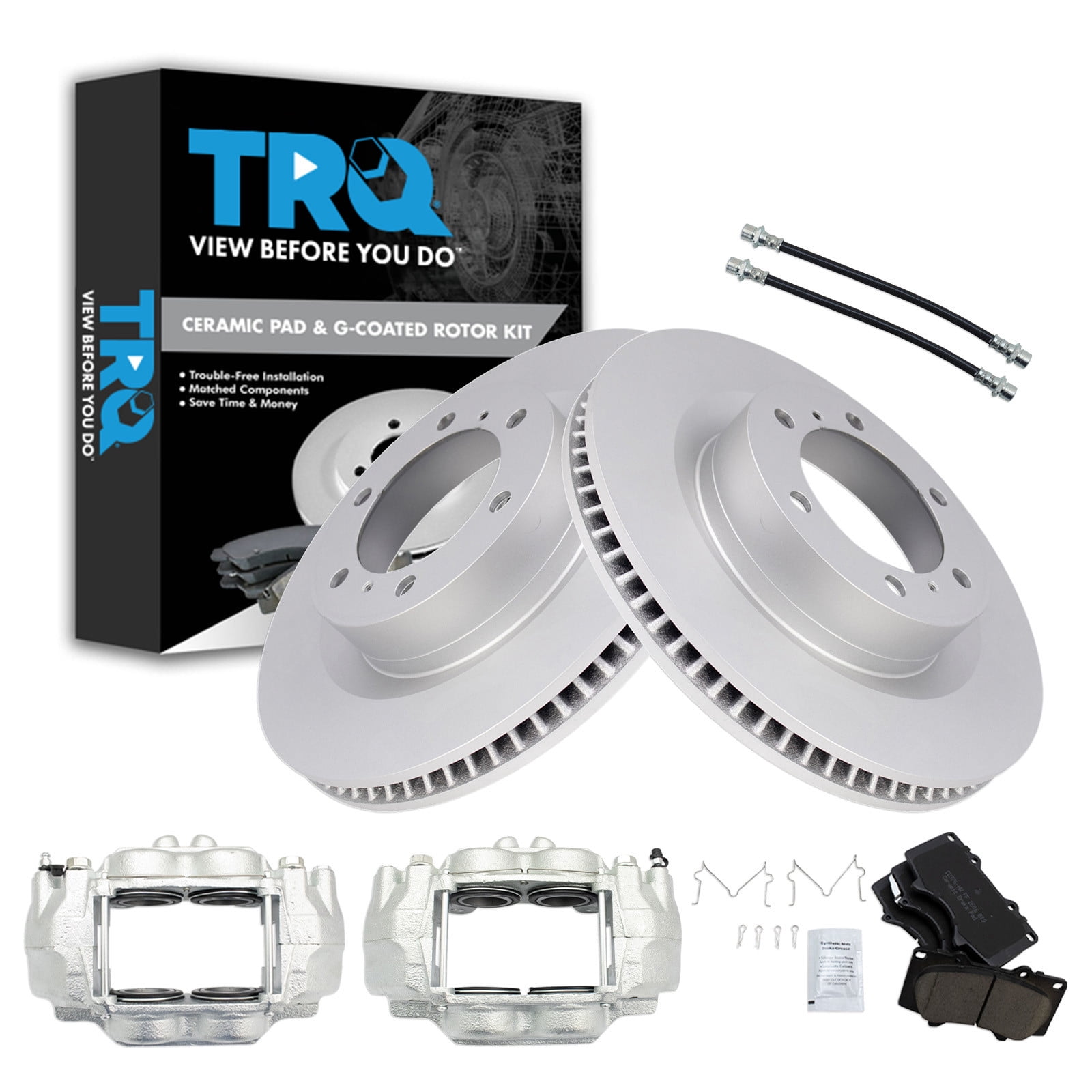 Lexus Rotor Color TRQ Front Brake Pad & Rotor Kit Ceramic Premium G-Coated Fits 2010-2017 ...