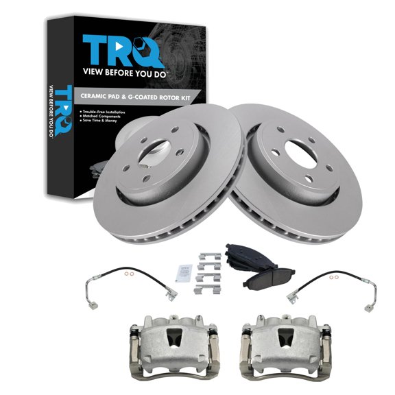 TRQ Front Brake Pad & Rotor Kit Fits 06-10 Jeep Commander 05-10 Grand Cherokee BKA33297