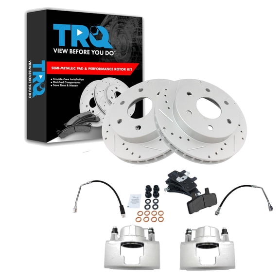 TRQ Front Brake Pad & Rotor Kit Fits 94-00 Chevrolet K1500 Tahoe GMC Yukon