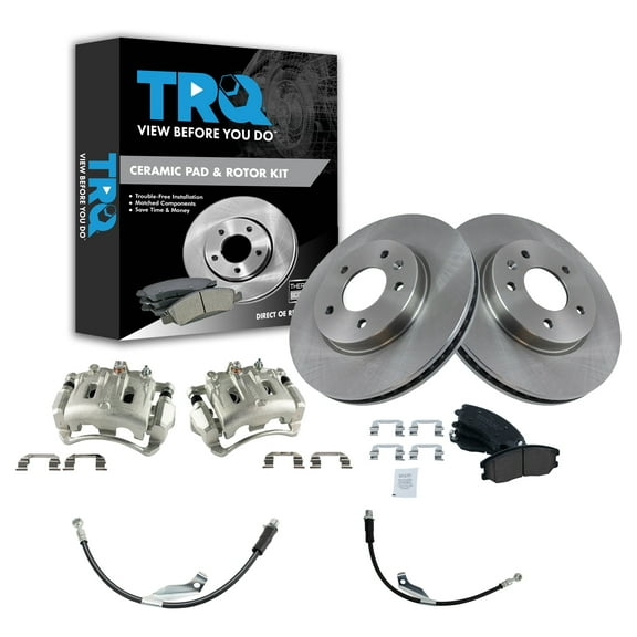 TRQ Front Brake Pad & Rotor Kit Fits Select 07-13 Chevrolet Equinox Torrent Vue XL-7 Captiva