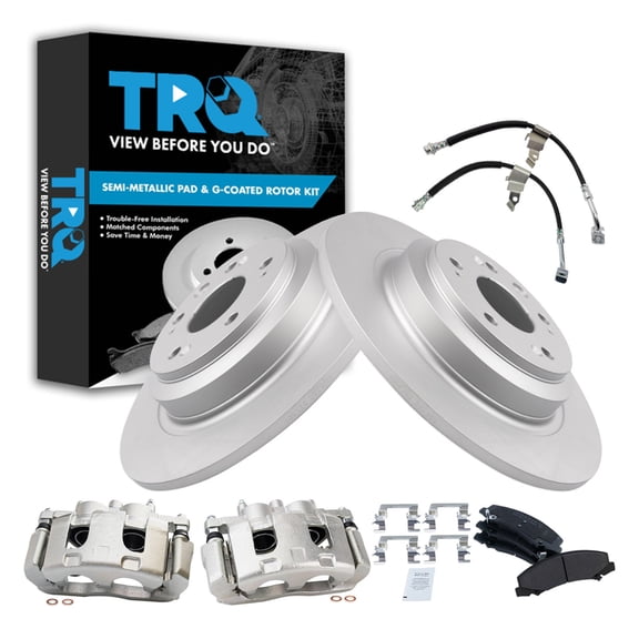 TRQ Front Brake Pad & Rotor Kit Premium G-Coated Semi-Metallic Fits 2006-2011 Buick Lucerne Cadillac DTS