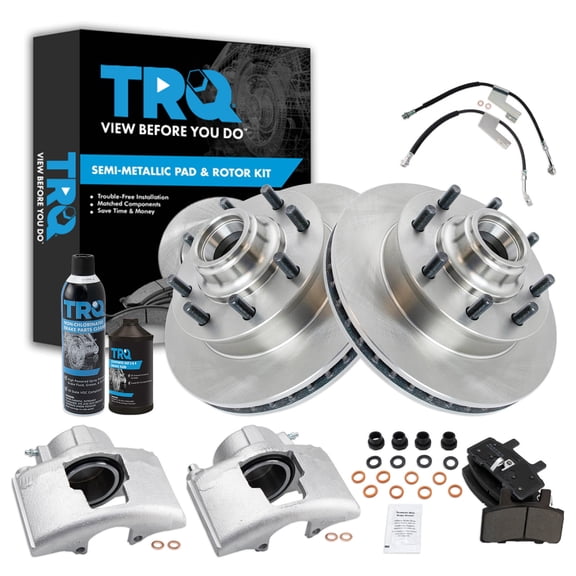 TRQ Front Brake Pad & Rotor Kit Semi-Metallic Fits 2001-2002 Chevrolet Express 2500 Express 3500 GMC Savana 2500 Savana 3500