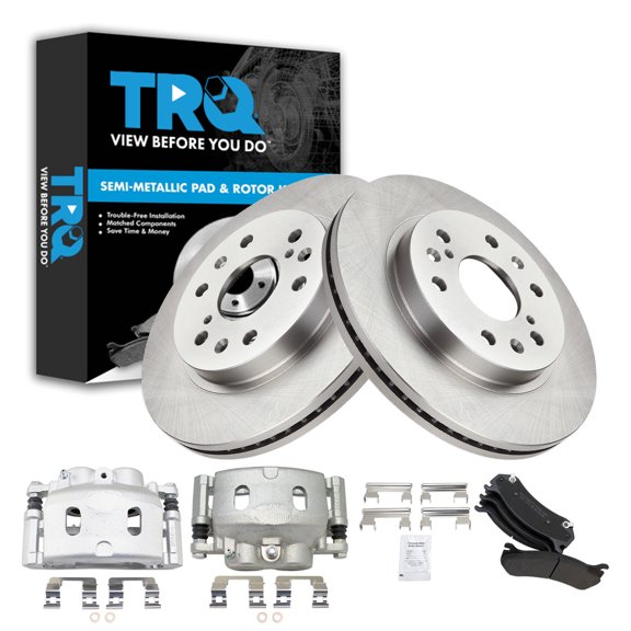 TRQ Front Brake Pad & Rotor Kit Semi-Metallic Fits 2006 Chevrolet Silverado 1500 2007 Silverado 1500 Classic GMC Sierra 1500 Classic