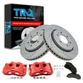 thumbnail image 1 of TRQ Front Brake Pad & Rotor Kit Slotted X Drilled Ceramic Performance Red Premium G-Coated Fits 2012-2017 Ford F-150, 1 of 5