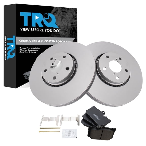 TRQ Front Brake Pad and Rotor Set Ceramic Coated Rotors Fits 2006-2008 Lexus GS350 2006-2007 GS430 2007-2008 GS450h 2008 GS460 2017 IS200t 2018-2020 IS300 2006-2020 IS350