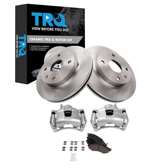 TRQ Front Brake Pad and Rotor Set Ceramic Calipers Fits 2004-2008 Suzuki Forenza 2005-2008 Reno