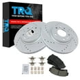 thumbnail image 1 of TRQ Front Brake Pad and Rotor Set Ceramic Coated Drilled Slotted Rotors Fits 2006-2013 Mazda 6, 1 of 5