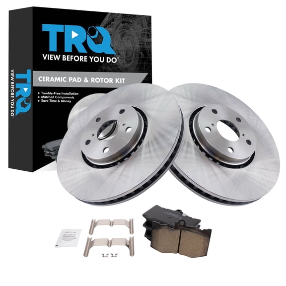TRQ Front Brake Pad and Rotor Set Ceramic Fits 2007-2008 Lexus GS350 GS450h 2006-2007 GS430 2008 GS460 2016-2017 IS200t 2018 IS300 2006-2018 IS350