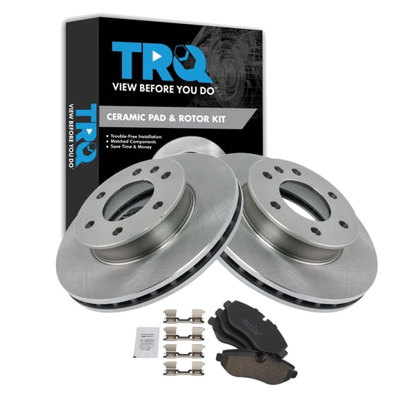 TRQ Front Brake Pad and Rotor Set Ceramic Fits 2010-2018 Mercedes-Benz Sprinter 2500 2007-2009 Dodge Sprinter 2500 2007-2016 Freightliner