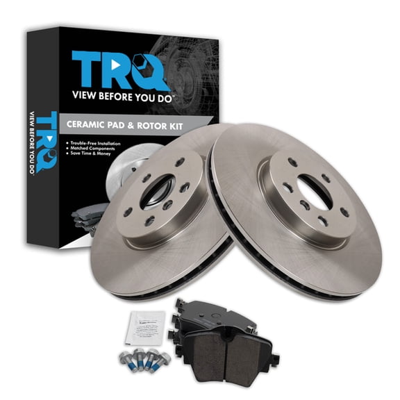 TRQ Front Brake Pad and Rotor Set Ceramic Fits 2016-2019 Mini Cooper Clubman 2017-2018 Cooper Countryman