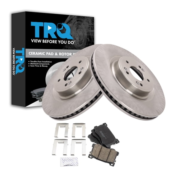 TRQ Front Brake Pad and Rotor Set Ceramic Fits 2018-2019 Genesis G80