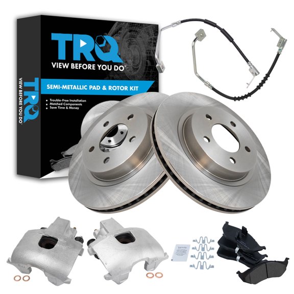 TRQ Front Brake Pad and Rotor Set Semi Metallic Calipers Fits 1999-2004 Chrysler 300M 1998-2004 Concorde 1999-2001 LHS 1998-2004 Dodge Intrepid