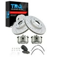 thumbnail image 1 of TRQ Front Brake Pad and Rotor Set Semi Metallic Drilled Slotted Calipers Fits 2003-2007 Honda Accord, 1 of 5