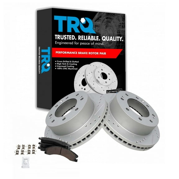 TRQ Front Brake Pads & Rotors Fits 11-19 Chevrolet Silverado 3500 GMC Sierra BKA19872 Fits select: 2016-2019 CHEVROLET SUBURBAN