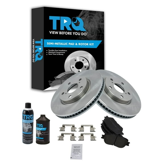 TRQ Front Brake Rotor & Semi Metallic Brake Pad Kit w/Chemicals for Lexus BKA18224 Fits select: 2009-2013 LEXUS IS, 2006 LEXUS GS