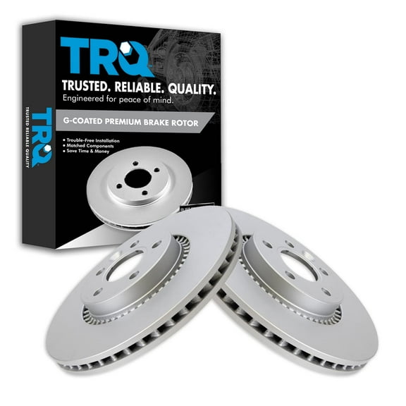 TRQ Front Brake Rotor Set Fits Select 2008-2014 Land Rover 2007-2018 Volvo
