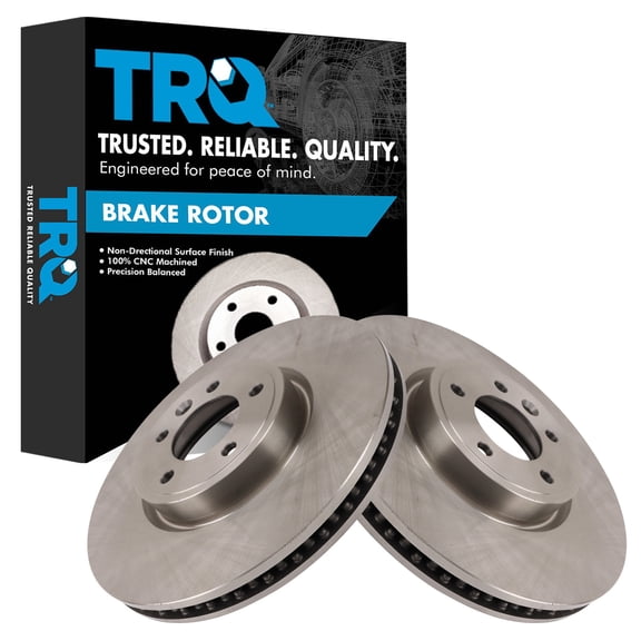 TRQ Front Brake Rotor Set Vented Fits 2018-2020 Land Rover Discovery 2019-2020 Range Rover 2018-2021 Range Rover Sport