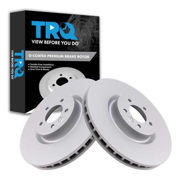 TRQ Front Brake Rotors Set Fits 2021-2024 Land Rover Defender 110 Defender 90 Discovery 2013-2022 Range Rover 2010-2022 Range Rover Sport