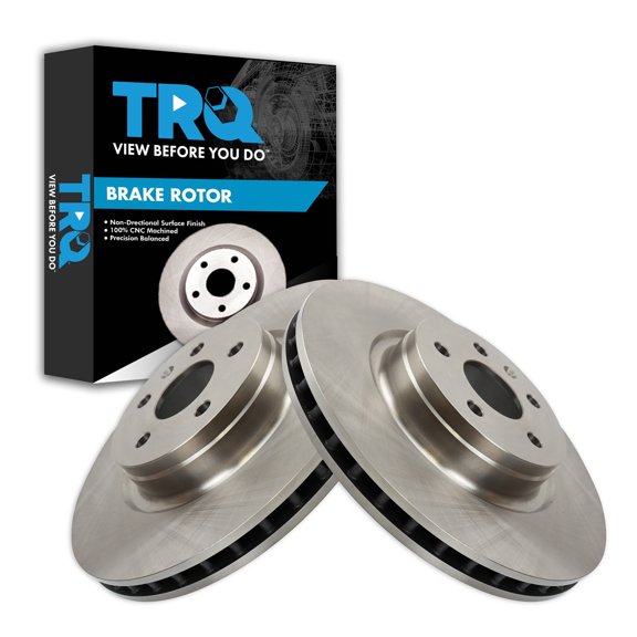 TRQ Front Brake Rotors Set Fits Select 2012-2021 Tesla S 2016-2021 X