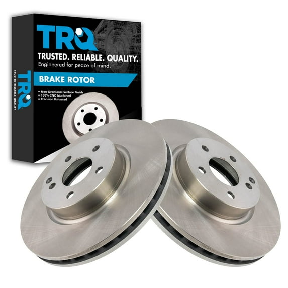 TRQ Front Brake Rotors Set Solid Fits Select 2013-2014 Mercedes-Benz C300 2008-2012 C350 2014-2016 E250 2010-2016 E350 2015-2016 E400 2017-2019 SLC300 2016 SLK300