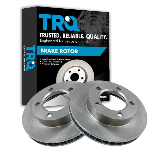 TRQ Front Brake Rotors Set Vented Fits Select 1976-1993 Ford Bronco 1976 F-100 F-150