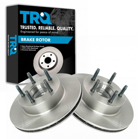 TRQ Front Brake Rotors Set Vented Fits Select 1990 Ford Bronco II 1991-1992 Explorer 1990-1994 Ranger 1994 Mazda B3000 B4000 Navajo