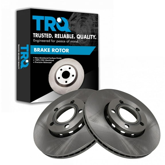 TRQ Front Brake Rotors Set Vented Fits Select 1992-1994 Audi 100 100 Quattro 1996-2006 A4 A4 Quattro 2002 S4 1998-2005 Volkswagen Passat