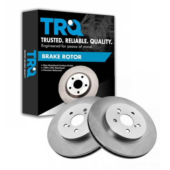 TRQ Front Brake Rotors Set Vented Fits Select 2004-2006 Lexus RX330 2007-2009 RX350 2006-2008 RX400h 2006-2007 Toyota Highlander