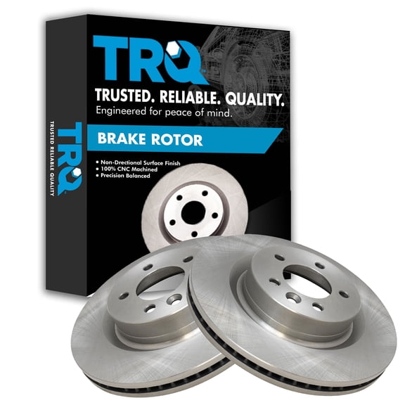 TRQ Front Brake Rotors Set Vented Fits Select 2005-2009 Land Rover LR3 2006-2009 Range Rover Sport