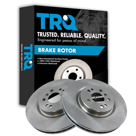 TRQ Front Brake Rotors Set Vented Fits Select 2007-2009 Mercedes-Benz ML320 2006-2011 ML350 2010-2011 ML450 R320 2006-2012 R350 2006-2007 R500