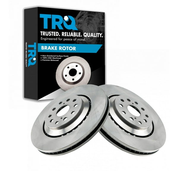 TRQ Front Brake Rotors Set Vented Fits Select 2007-2017 Lexus LS460 2018-2021 LS500 2018-2020 LS500h 2008-2016 LS600h