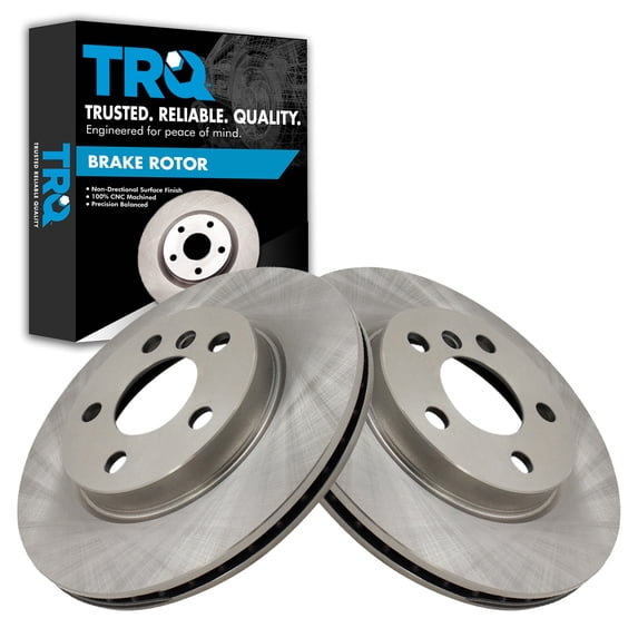 TRQ Front Brake Rotors Set Vented Fits Select 2014-2020 Mini Cooper